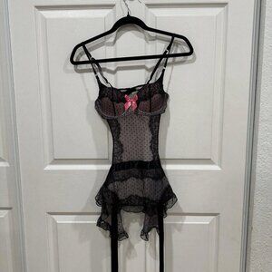 Victoria Secret Sexy Little Things 36C Apron Push Up Role Play Black French Maid
